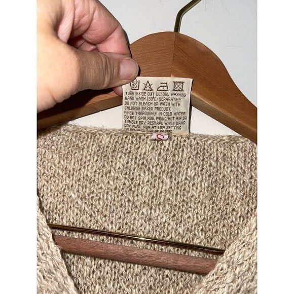 Carraig Donn Vintage Womens Sweater Size Small Tan Knit Cardigan Button Down - Picture 8 of 8